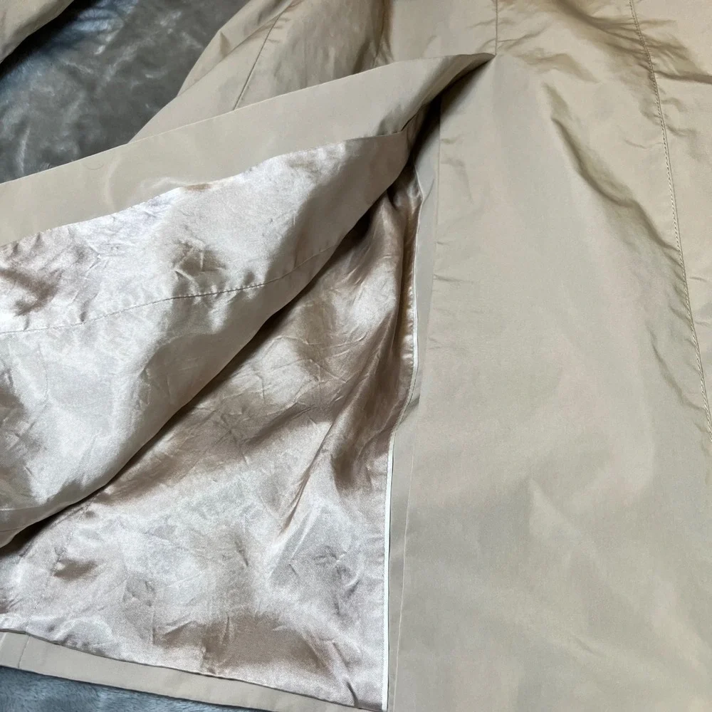 Banana Republic Womens Size XS Petites Trench Coat Champagne Belted Jacket - Picture 11 of 16